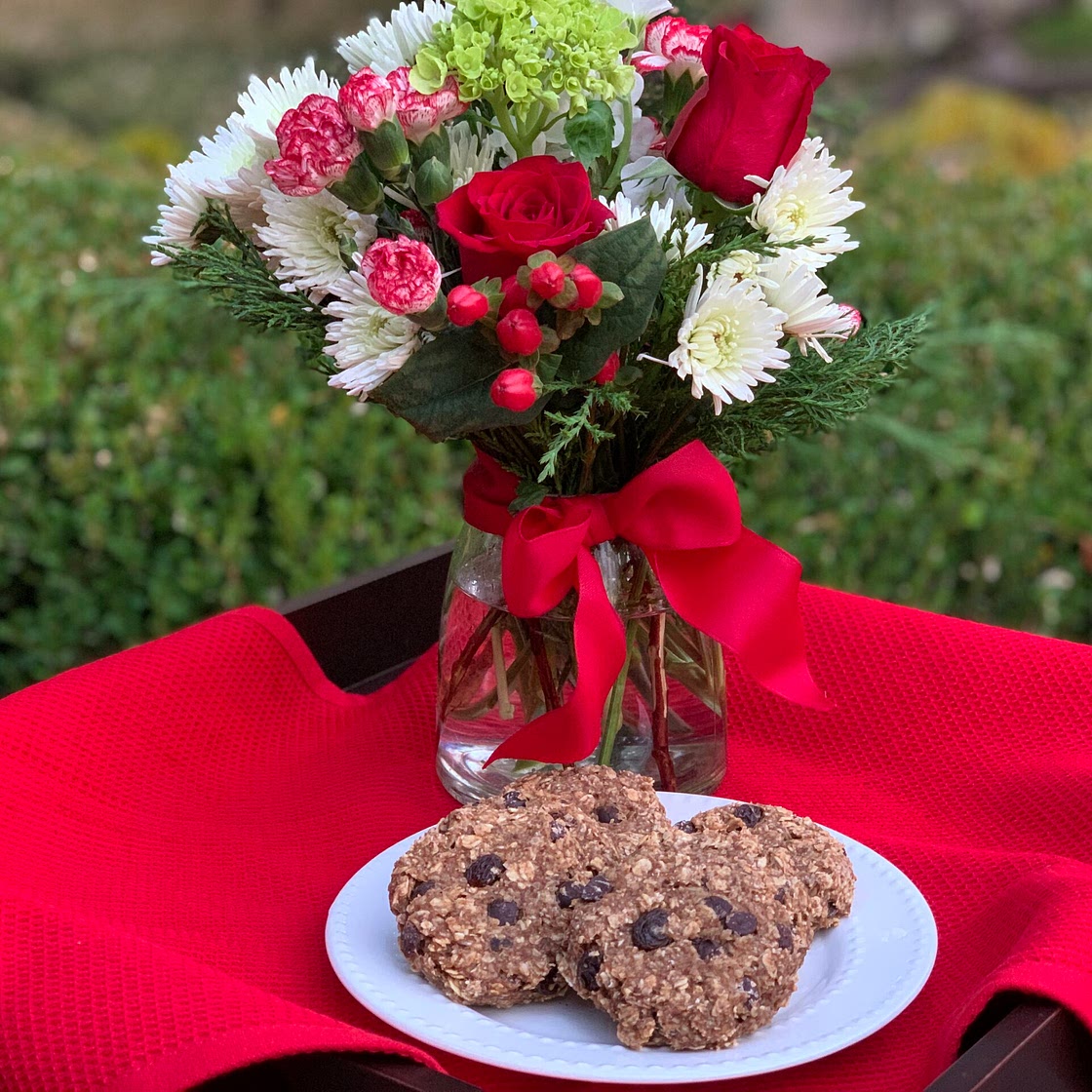 Vegan Chocolate Chip Raisin Oatmeal Cookies