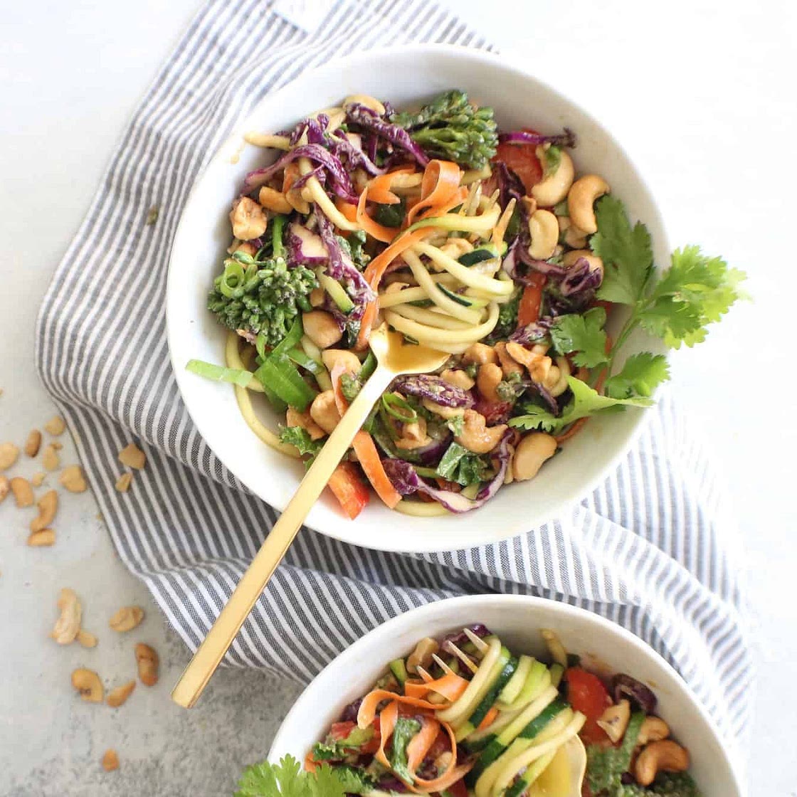 Zoodle Salad with Cashew Dressing