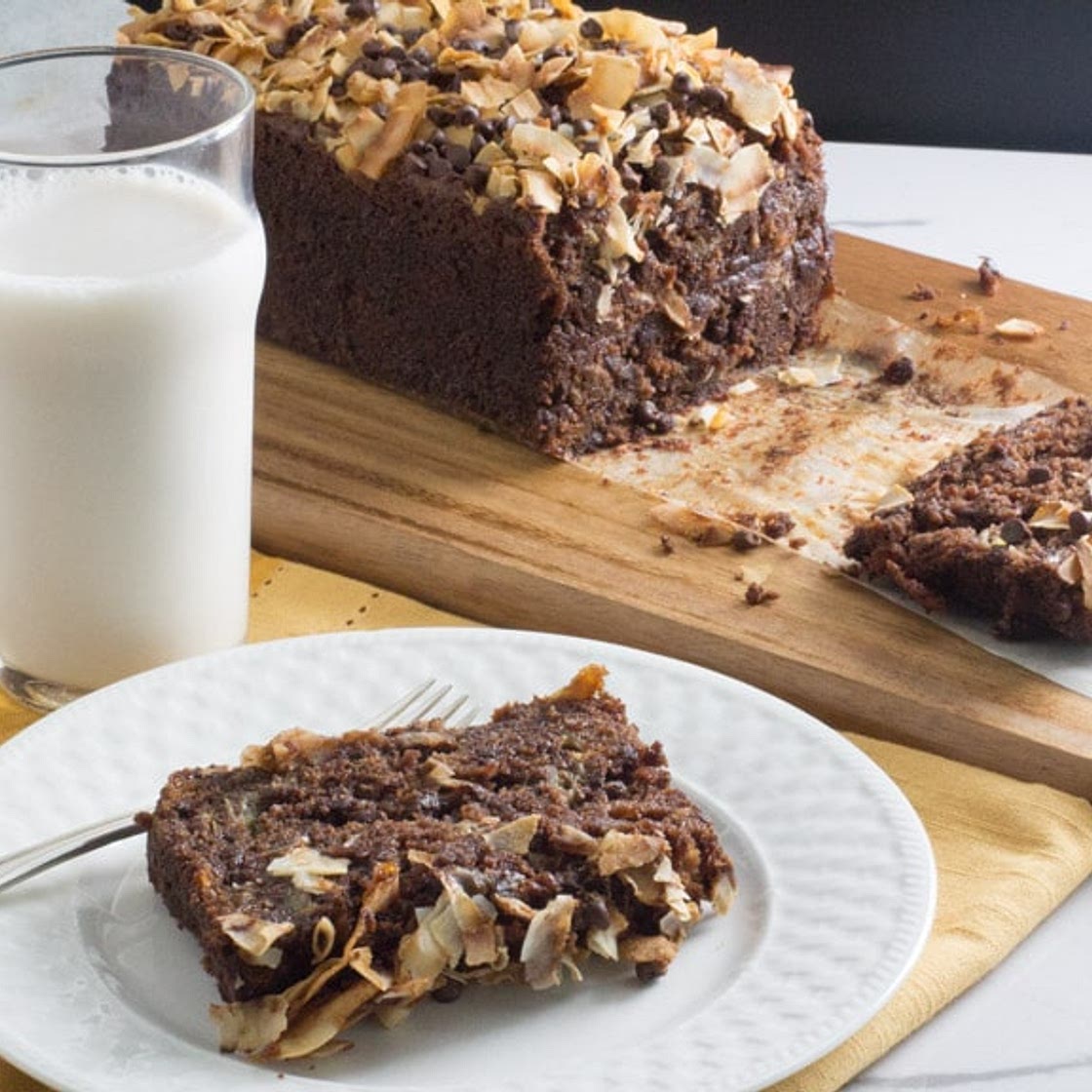 Low FODMAP & Gluten Free Chocolate Coconut Banana Bread