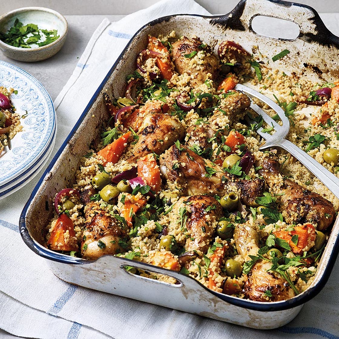 Chicken tagine traybake