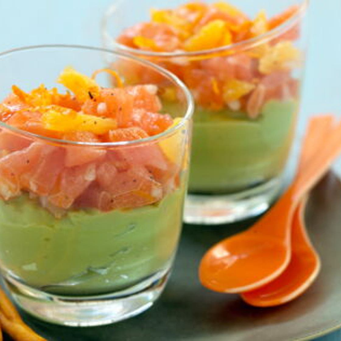 Verrine de guacamole au saumon