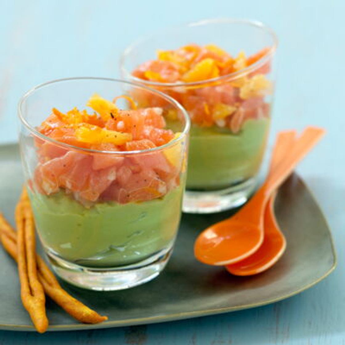 Verrine de guacamole au saumon