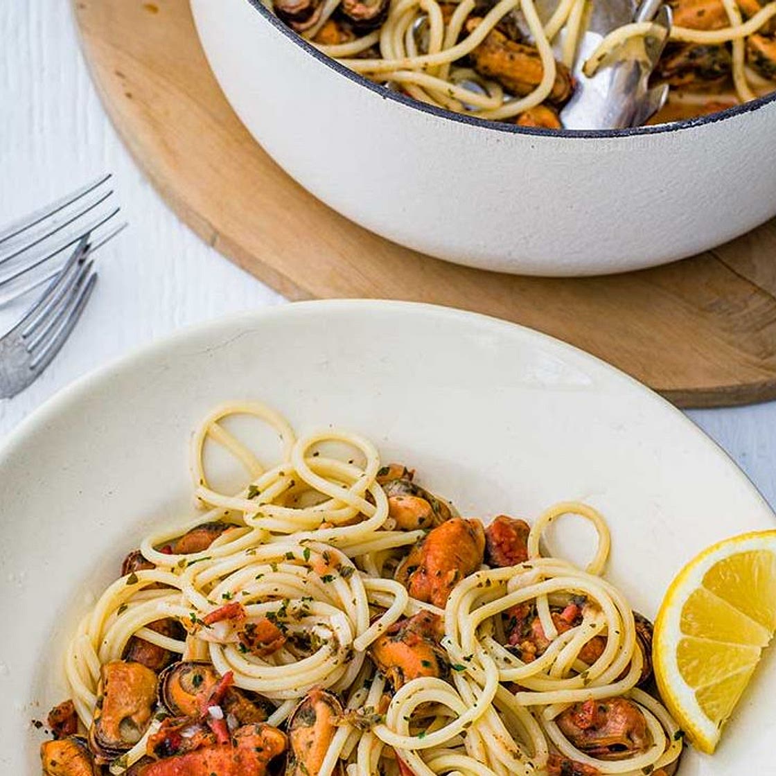 Speedy mussel spaghetti