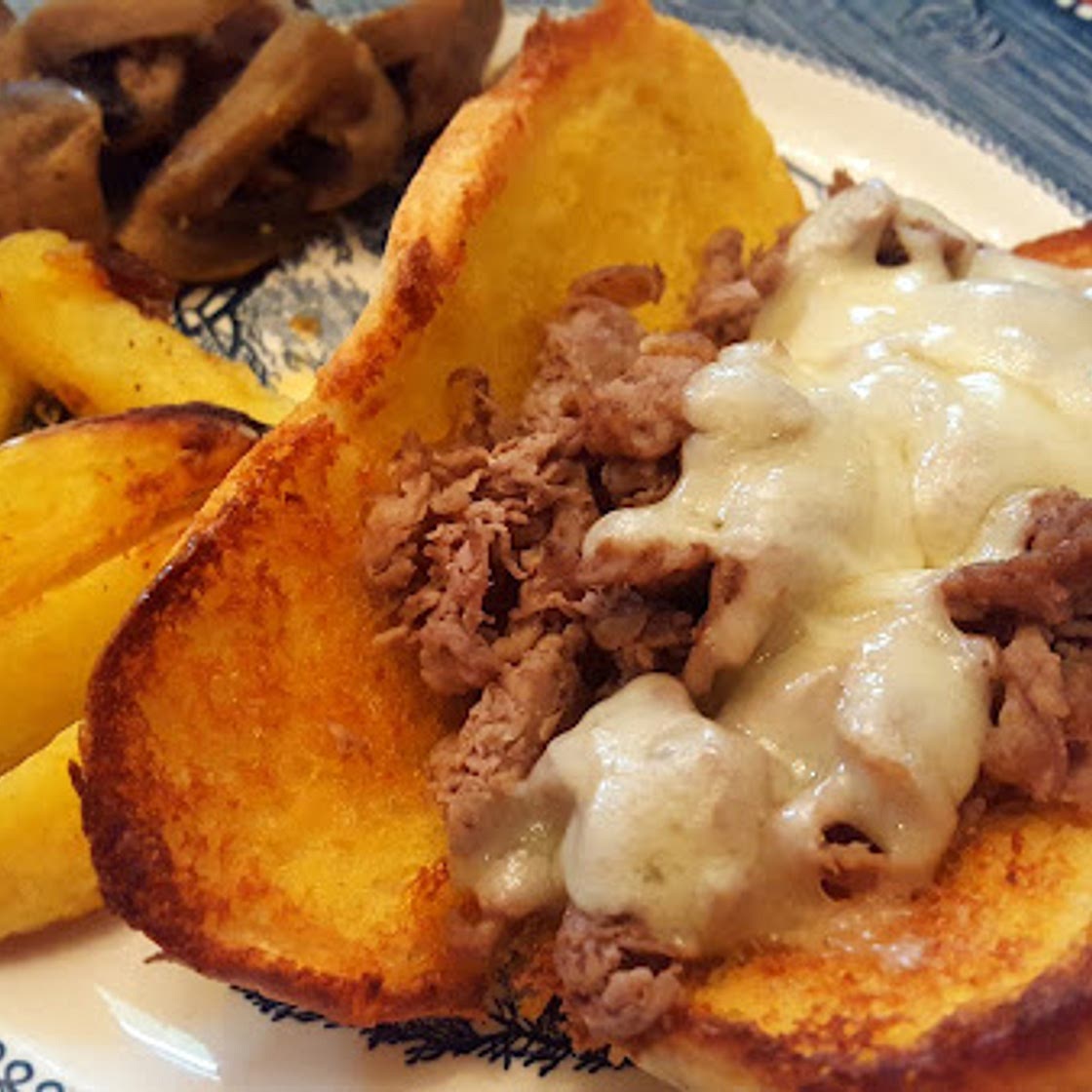 Shaved Steak French Dip with Swiss