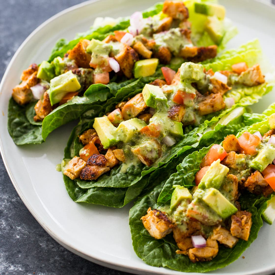 Chicken Taco Lettuce Wraps (Healthy, Low-carb, Keto)