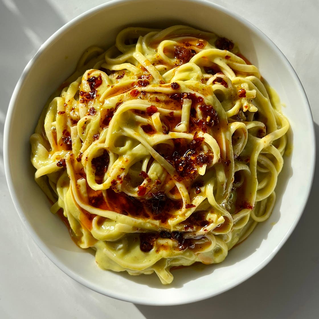 Avocado and Chilli Oil Linguine