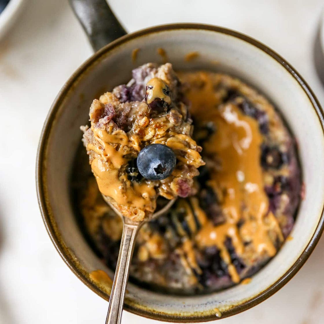Blueberry Banana Microwave Baked Oats