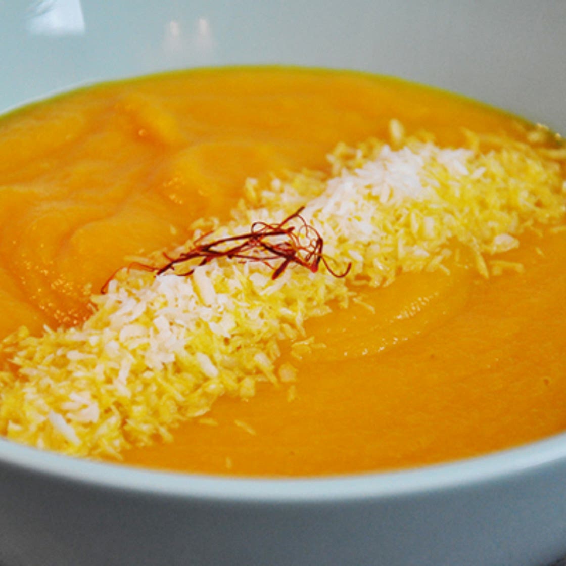 Velouté de carottes, coco et safran