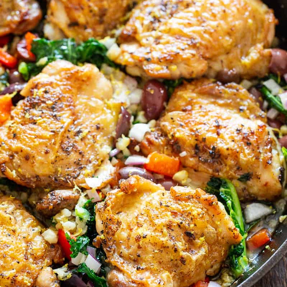 One skillet Greek Chicken (Whole30, Keto)