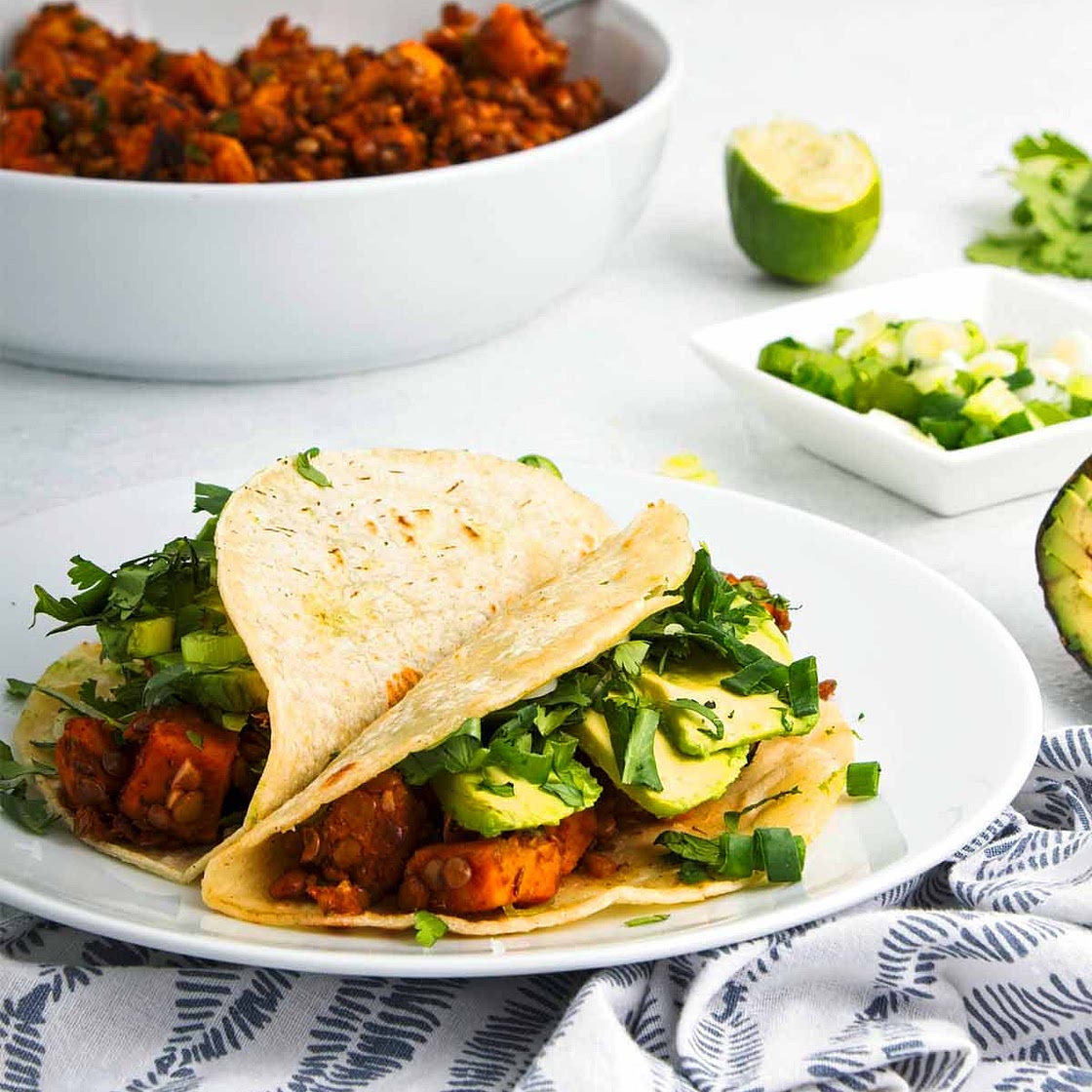 Lentil Tacos With Sweet Potatoes
