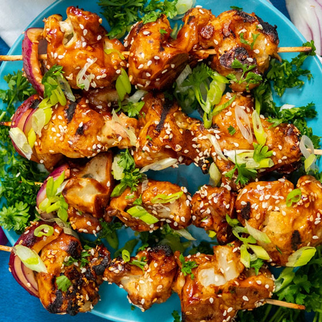 Korean Cauliflower Wings | BBQ Skewers
