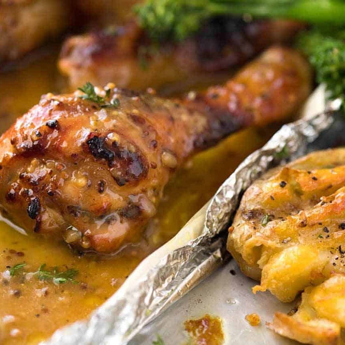 Honey Mustard Baked Chicken Drumsticks