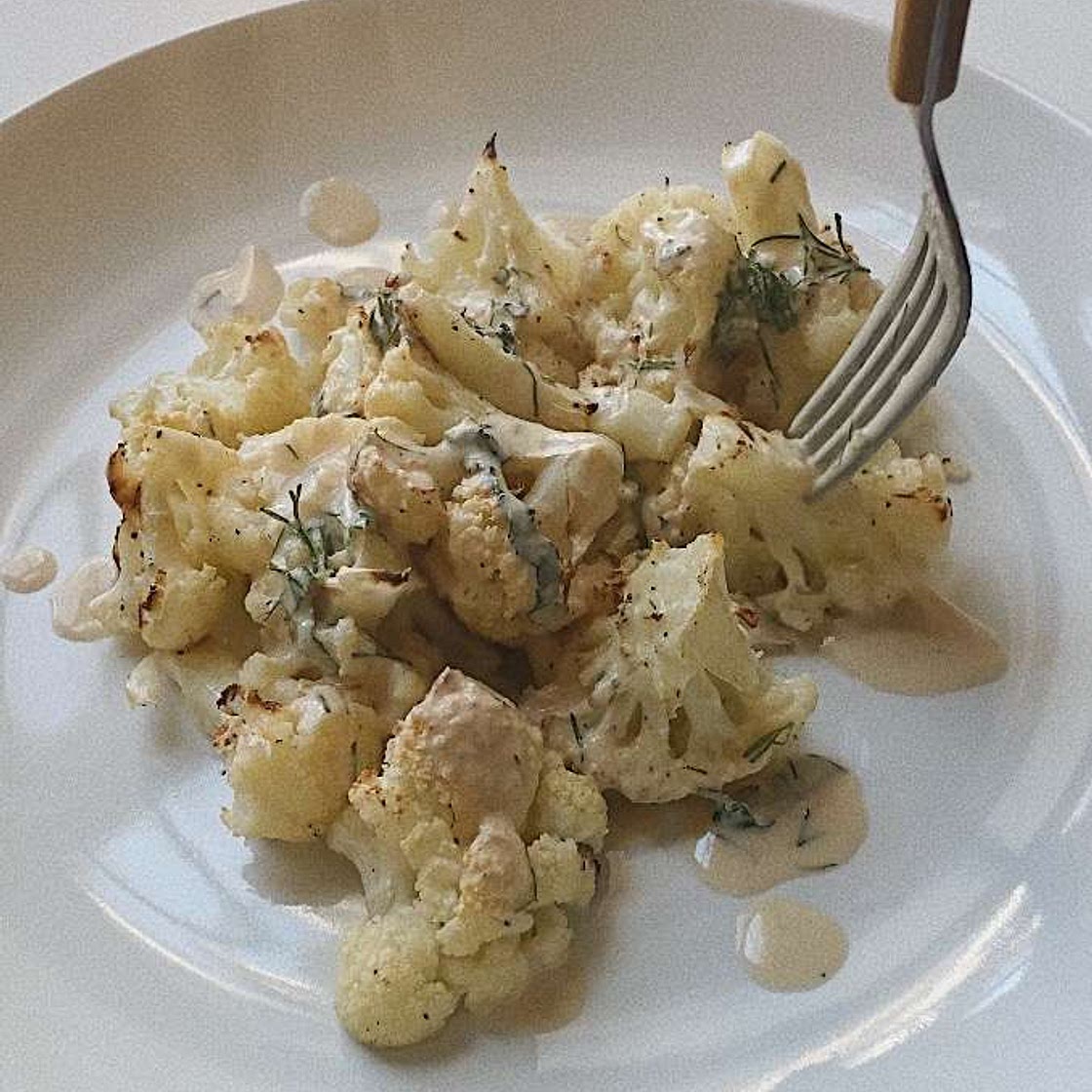 Roasted Cauliflower with Tahini Drizzle