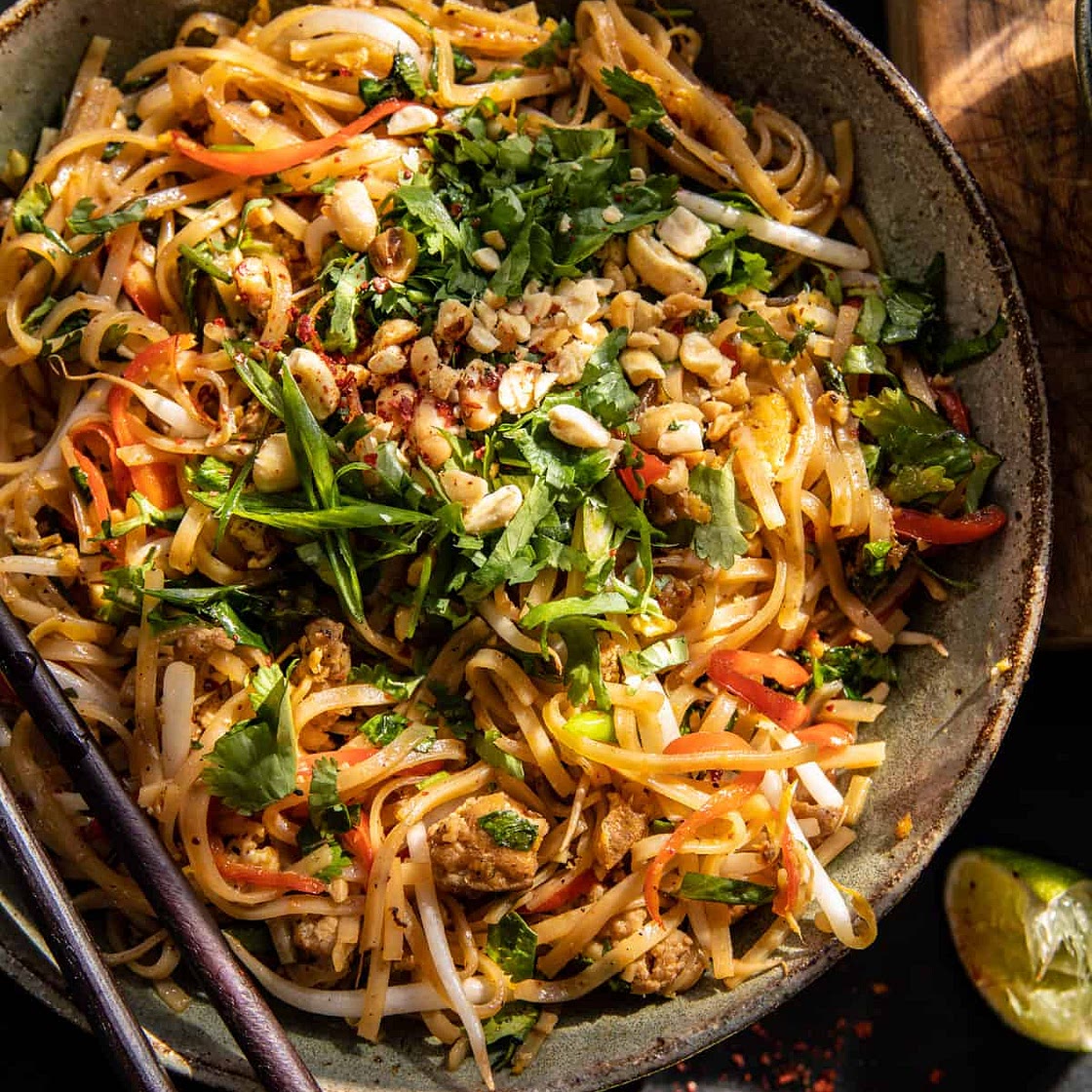 30 Minute Garlic Butter Chicken Pad Thai