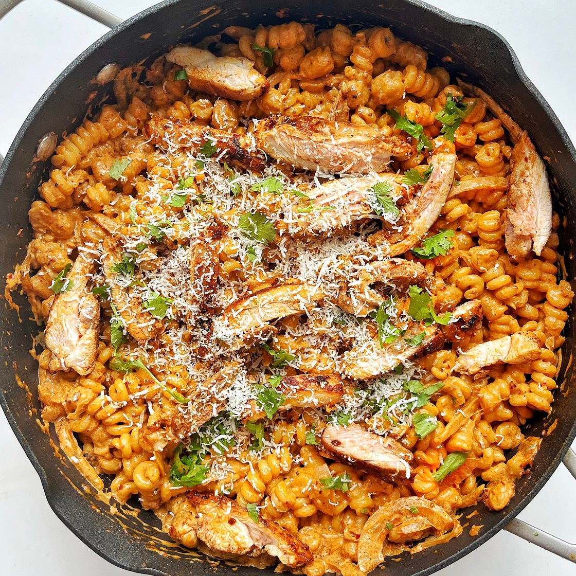 Honey Harissa Chicken Pasta With Chickpeas