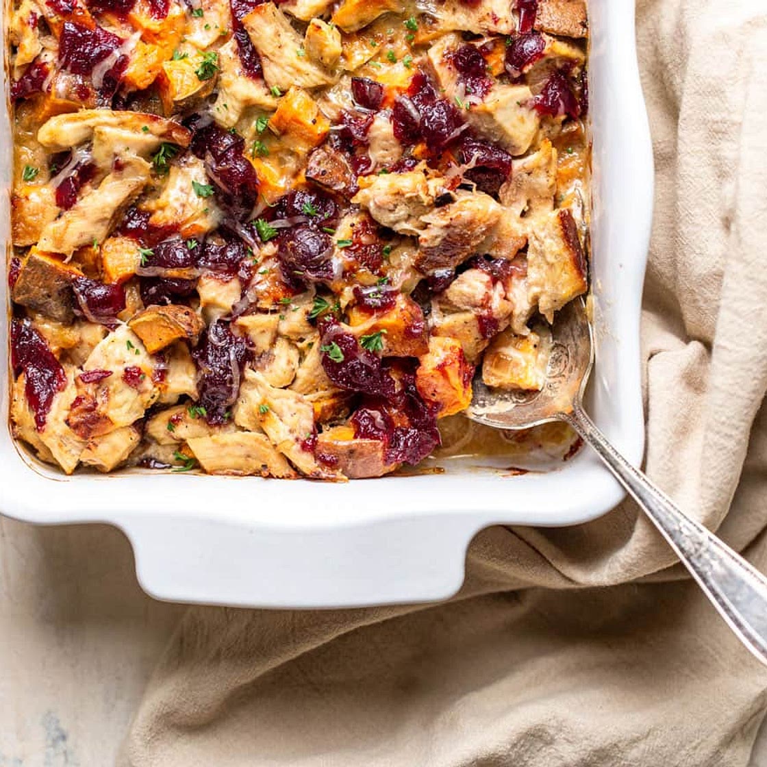 Leftover Sweet Potato Turkey Bake