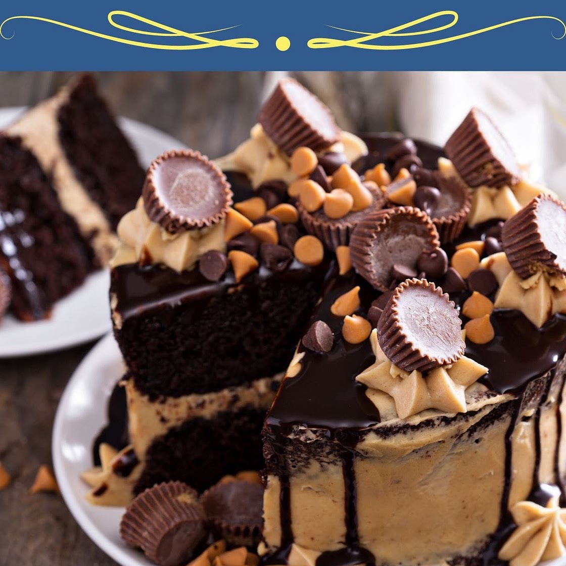 Moist Chocolate Cake with Peanut Butter Frosting