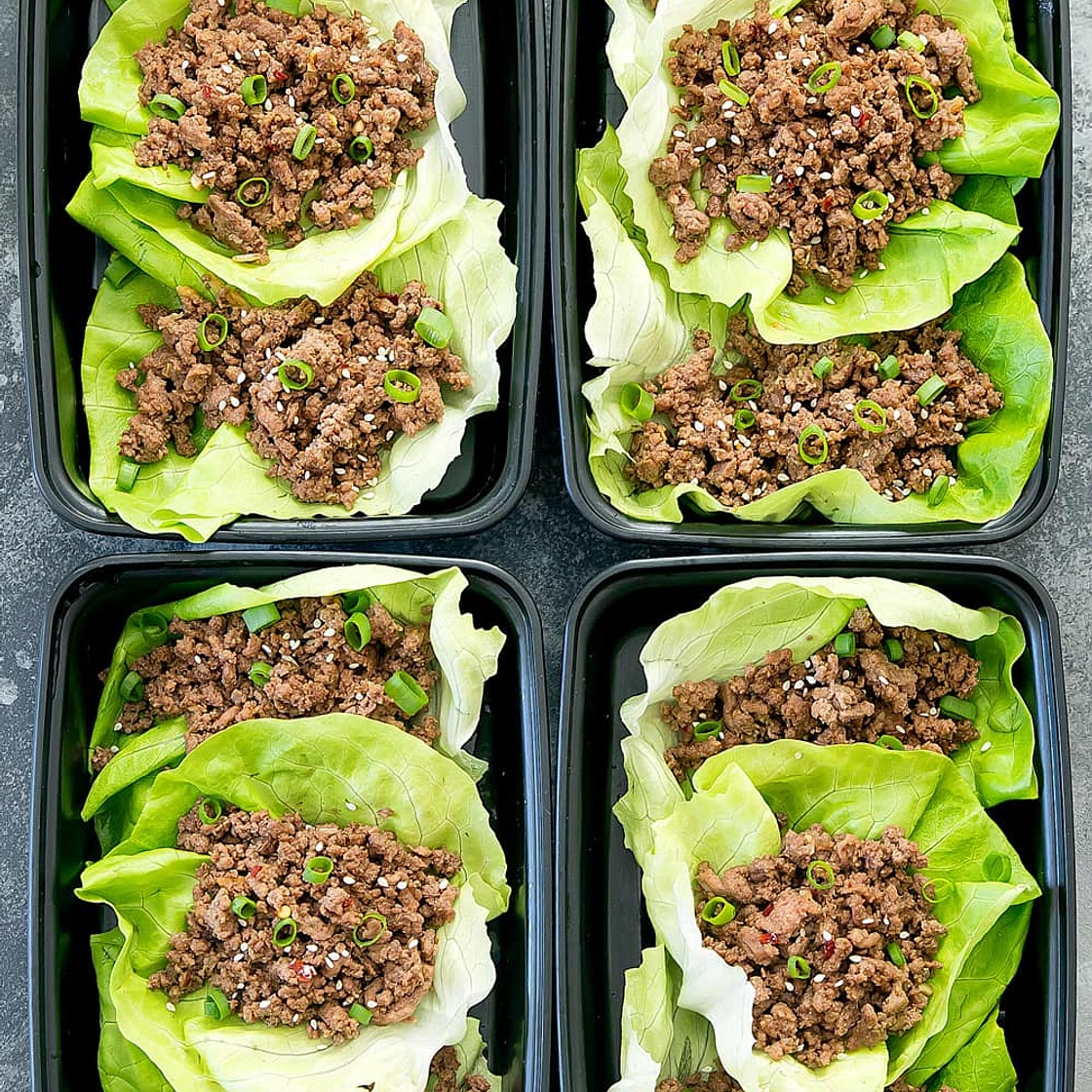 Korean Beef Lettuce Wraps Meal Prep