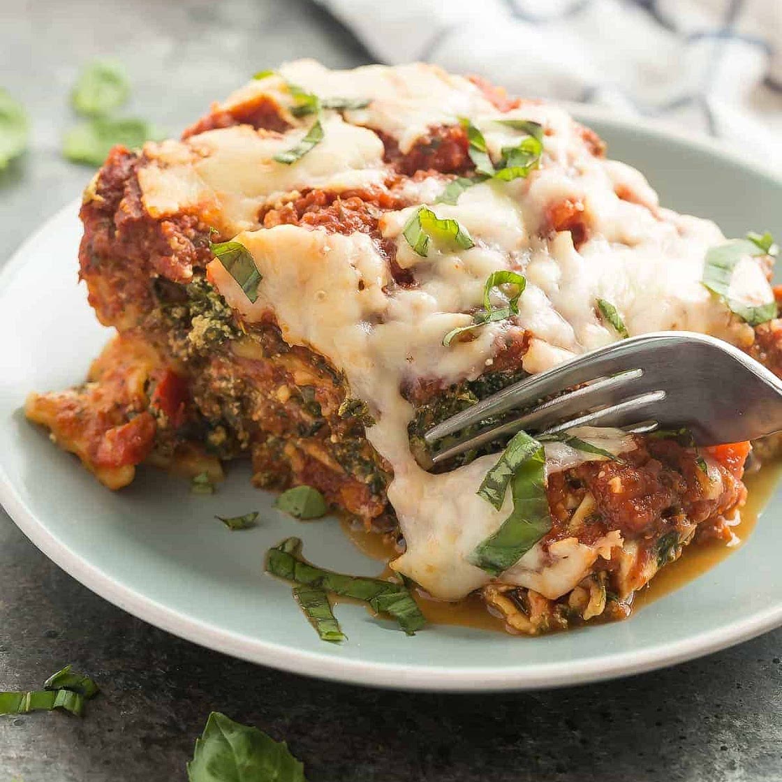 Spinach Ricotta Slow Cooker Lasagna