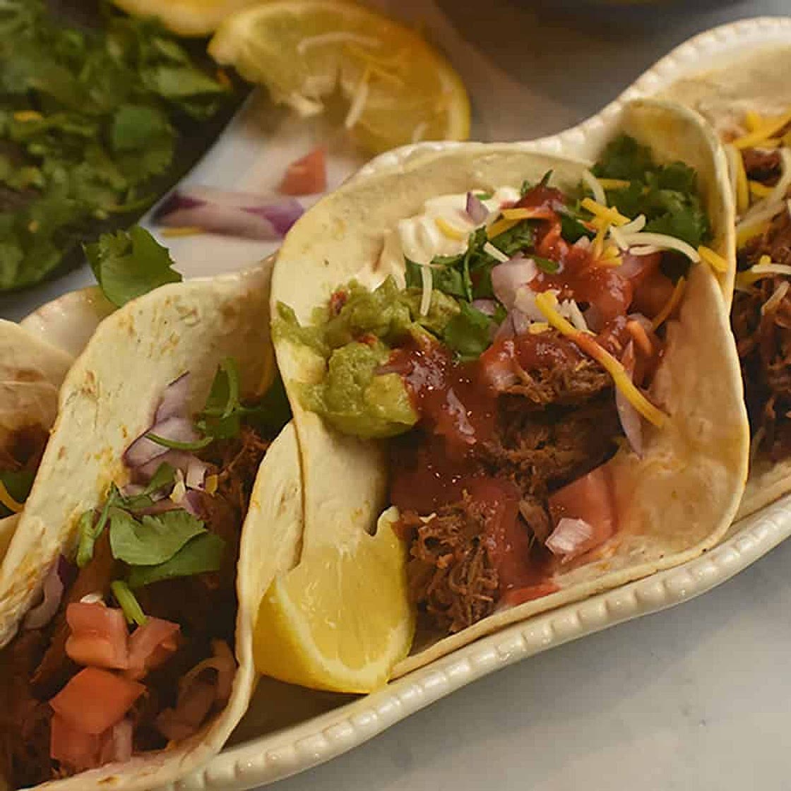 Instant Pot Mexican Shredded Beef Tacos