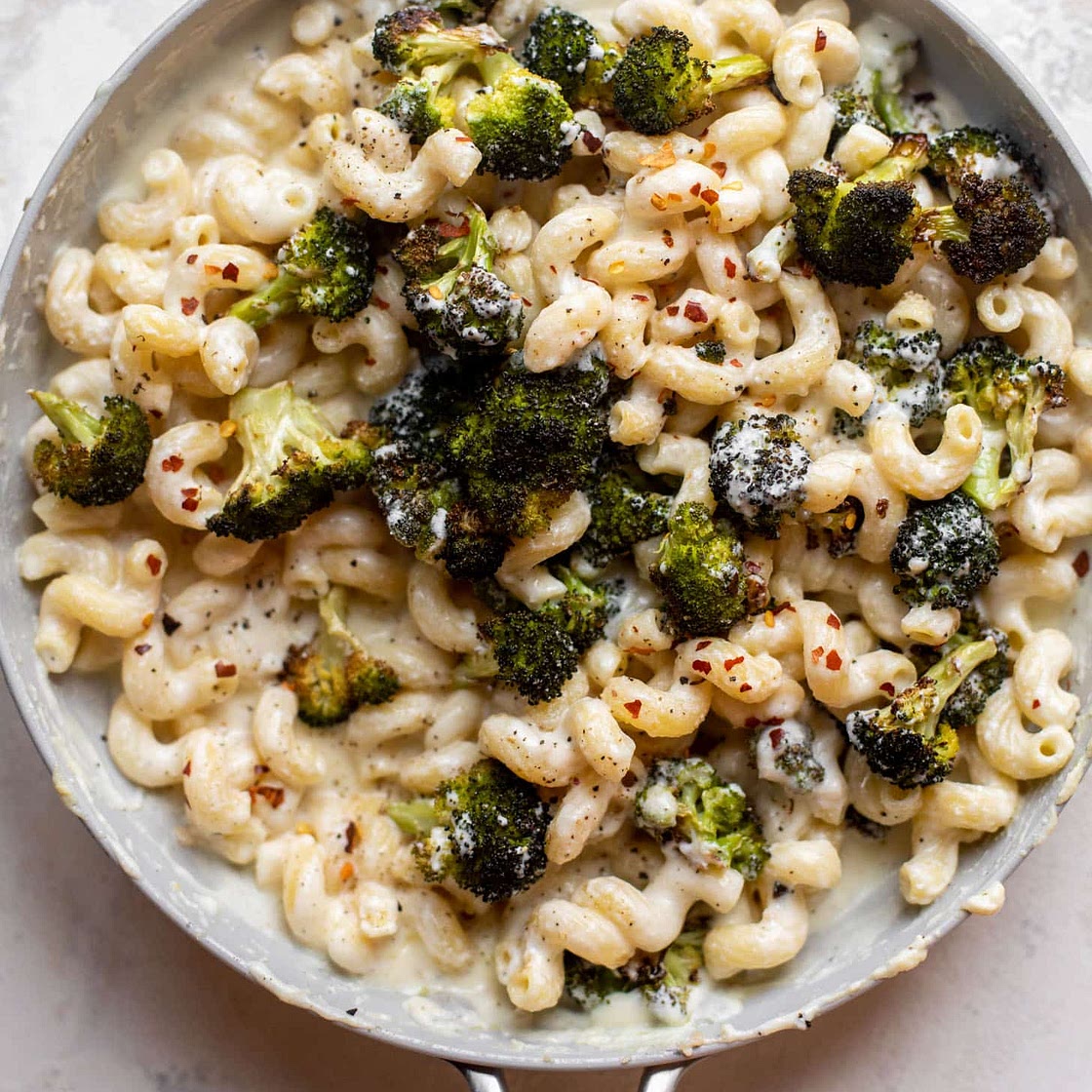 Skillet Ricotta Pasta with Roasted Broccoli