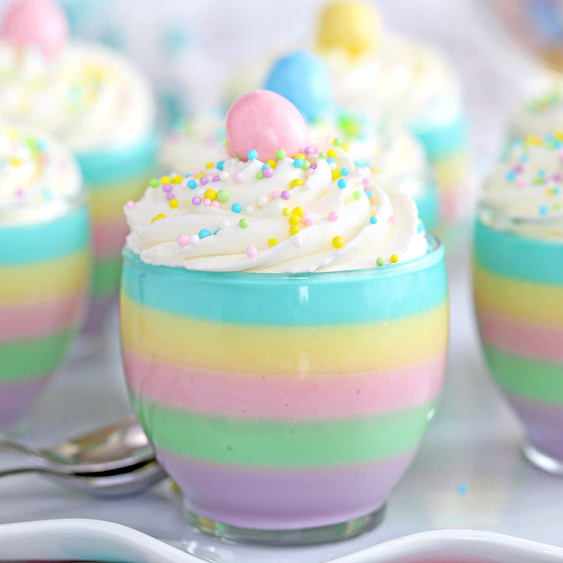 Pastel Rainbow Gelatin Cups