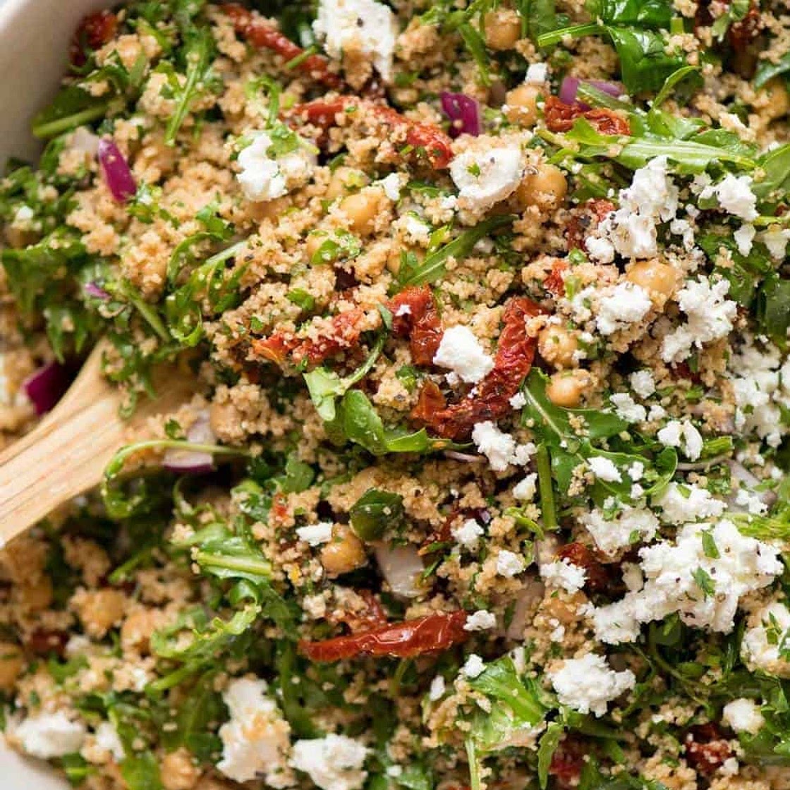 Couscous Salad with Sun Dried Tomato and Feta