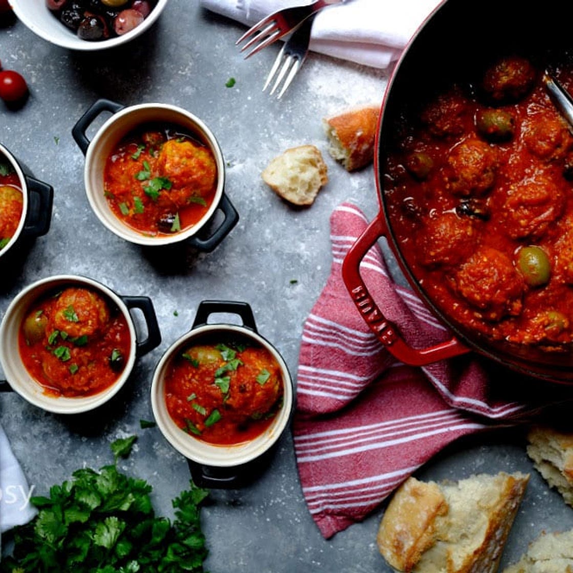 Spanish Meatballs in Saffron Tomato Sauce