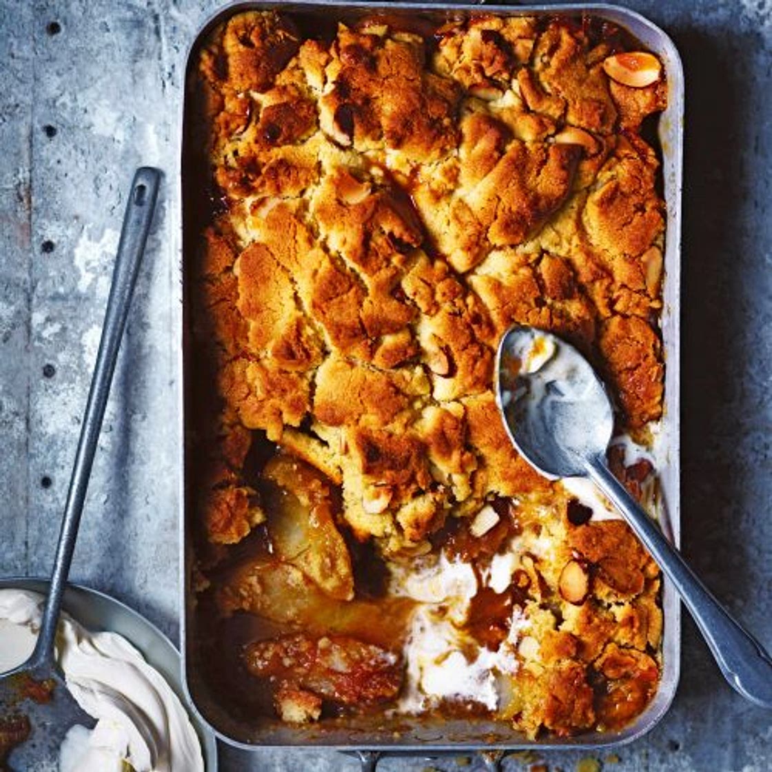 cobbler met honingkaramelperen