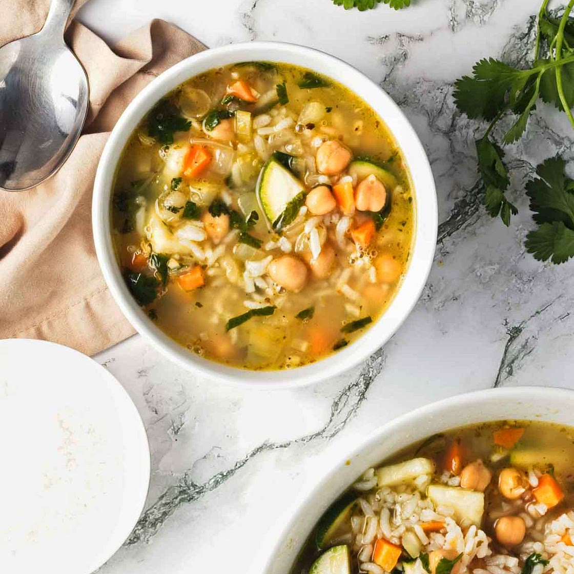Greek Chickpea Soup with Rice