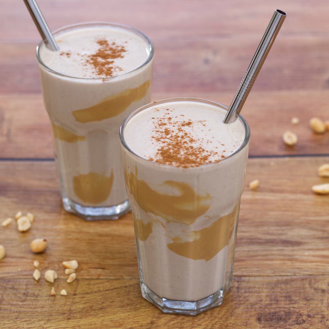 Erdnuss-Bananen-Shake mit Quark