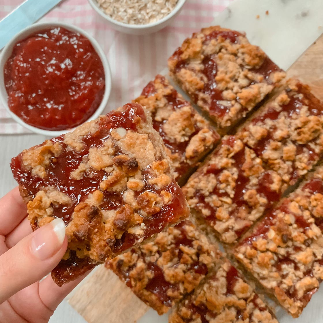 Strawberry Oat Jam Bars (Vegan + Gluten Free)