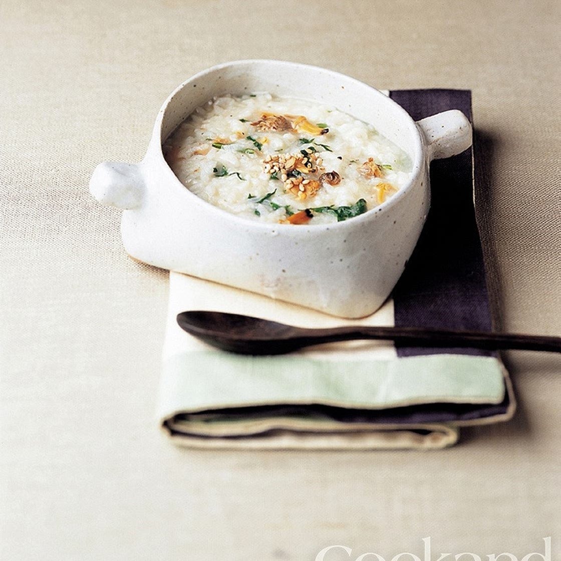 조갯살 쑥갓나물죽 만드는 법