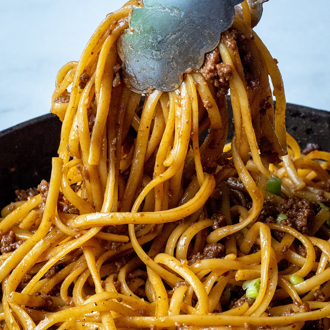 Mongolian Ground Beef Noodles