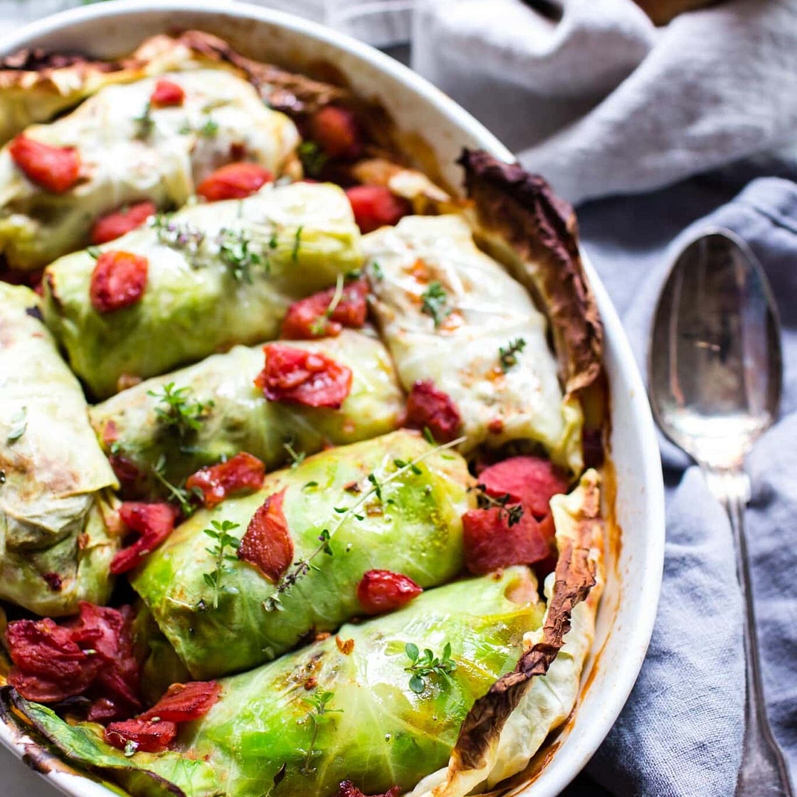 Mushroom Stuffed Cabbage Rolls