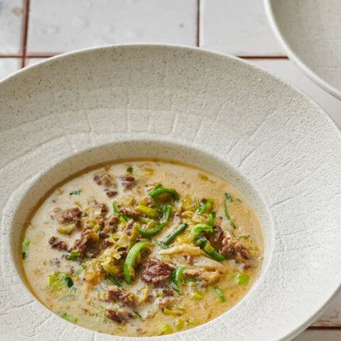 Klassische Käse-Lauch-Suppe