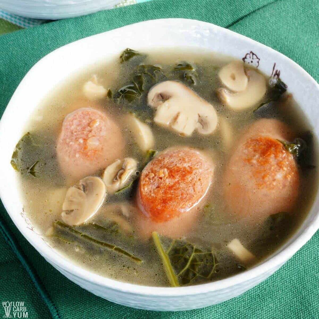 Sausage Kale Soup with Mushroom