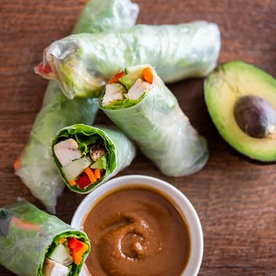 Avocado Chicken Spring Rolls