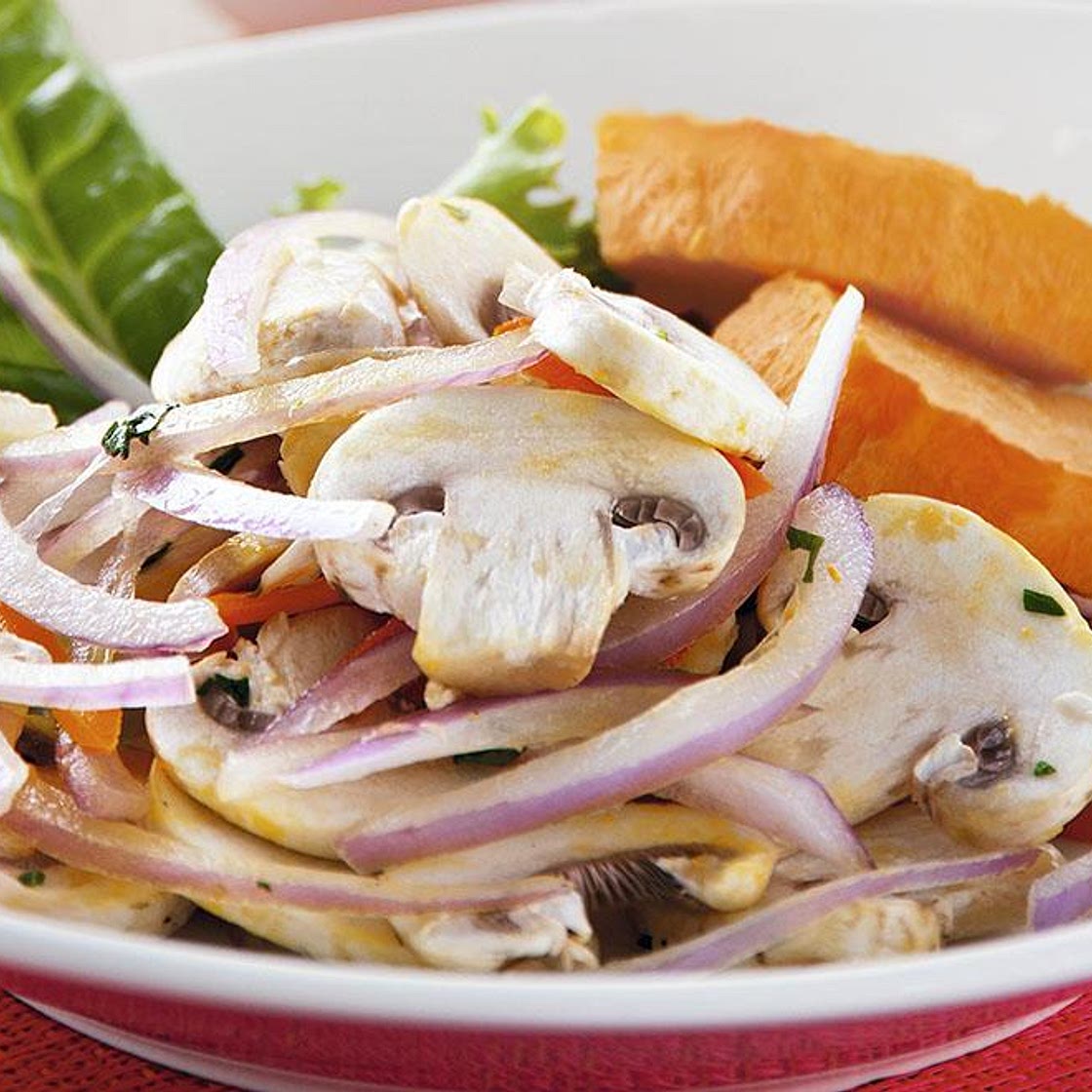 Ceviche de champiñones peruano: receta en 4 pasos