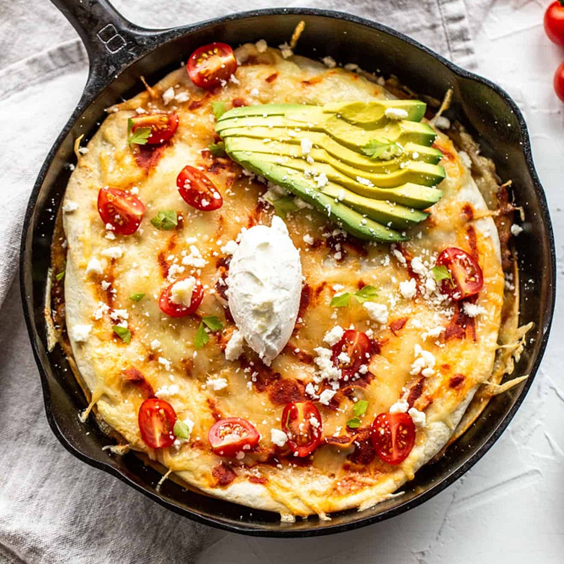 Easy Skillet Chicken Enchiladas
