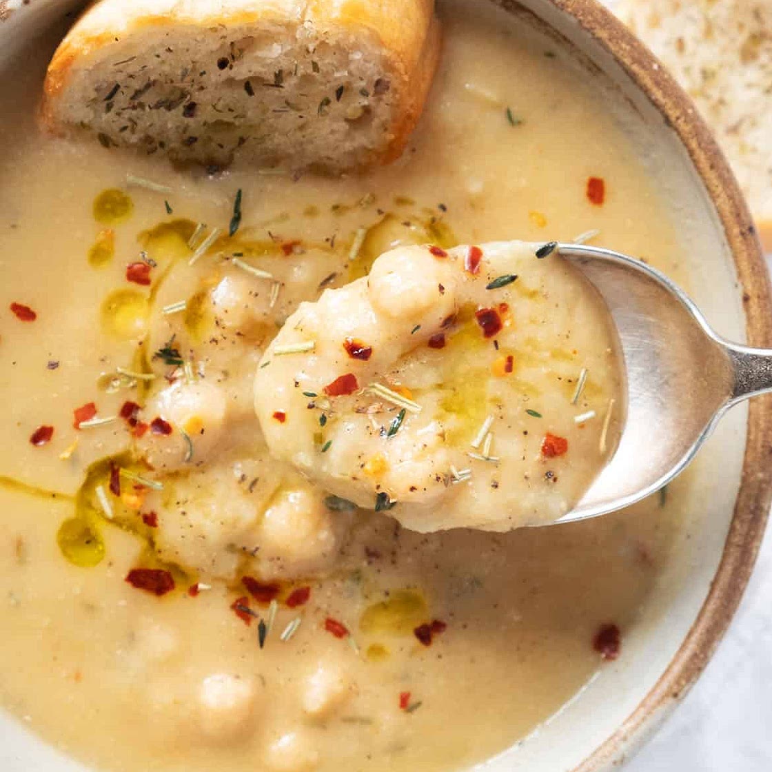 Vegan Garlic Chickpea Soup