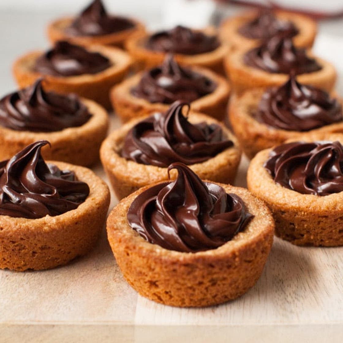 Peanut Butter Cookie Cups with Dark Chocolate Ganache Recipe