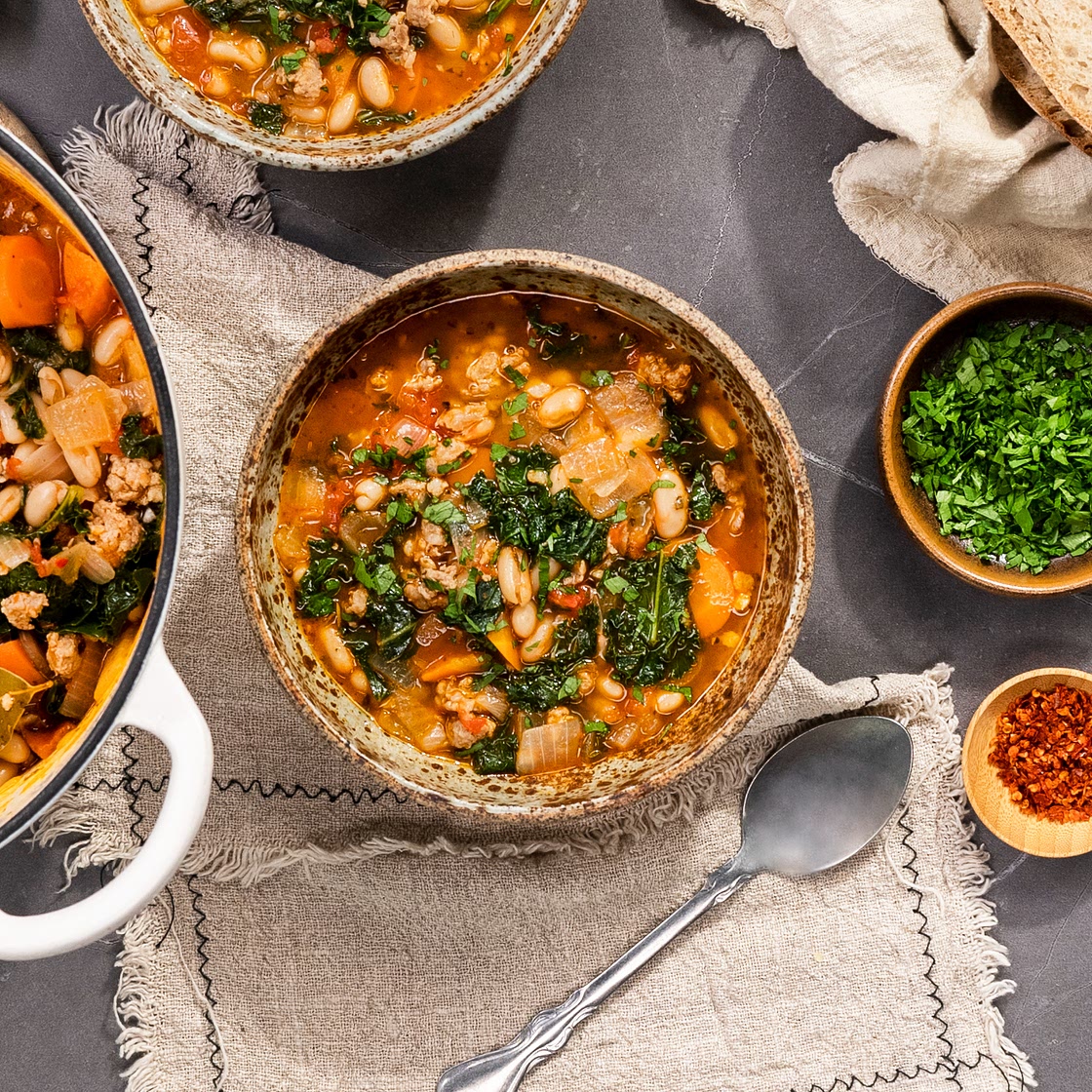 Spicy Sausage White Bean Soup