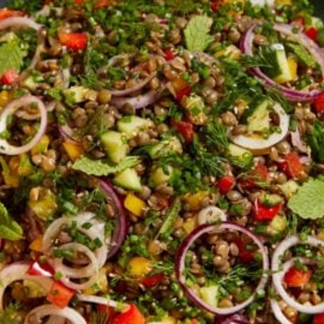 Beluga lentil salad