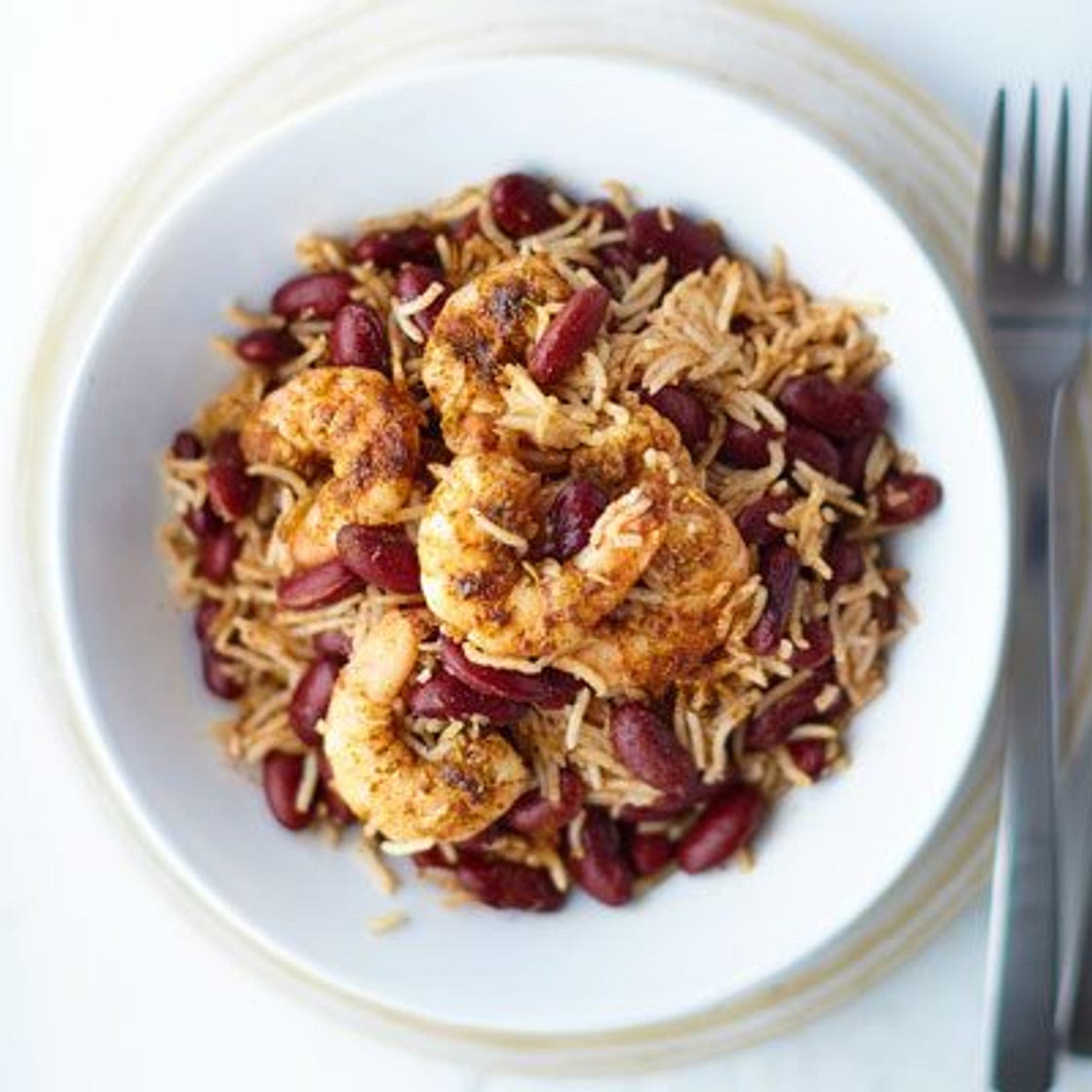Jerk prawn & coconut rice bowls