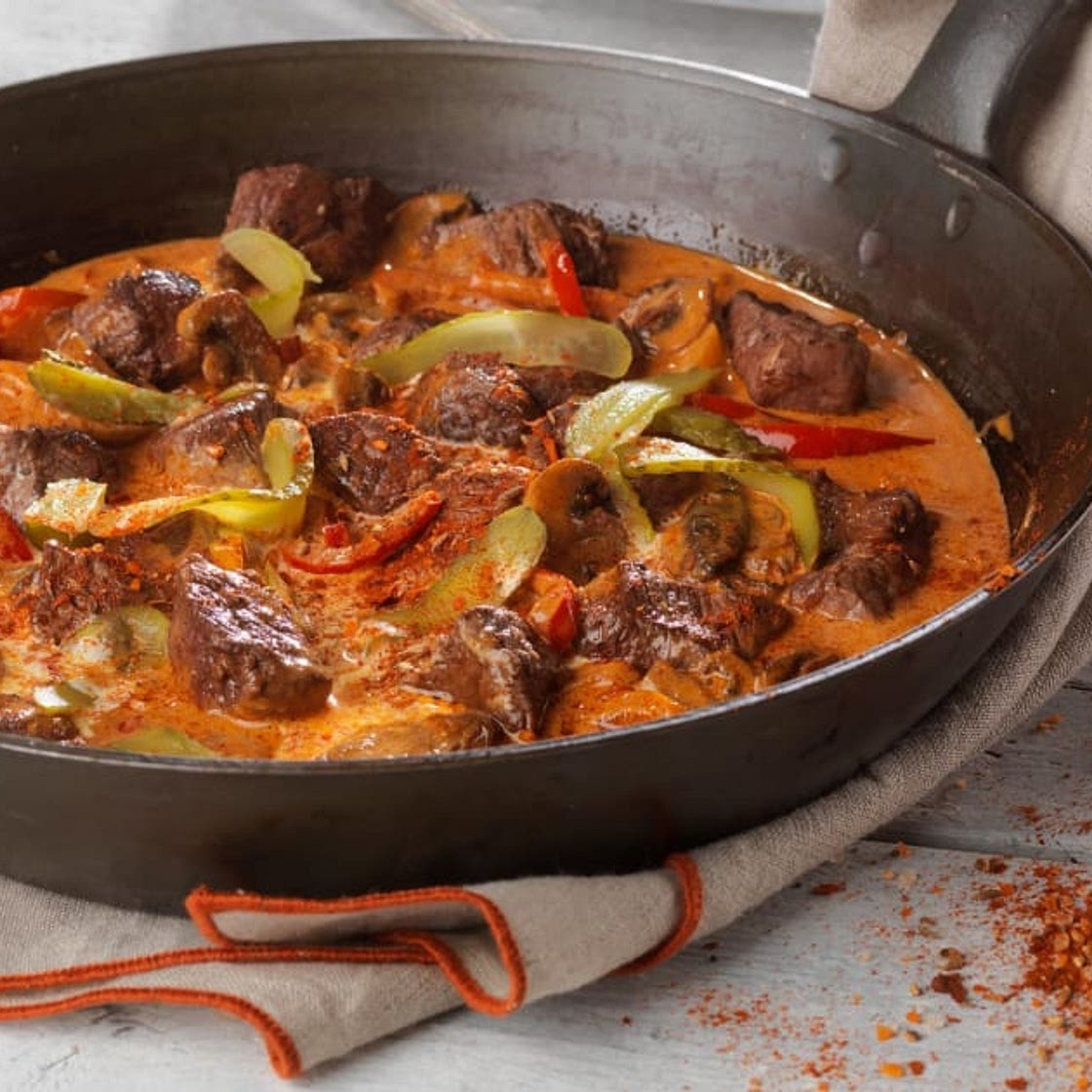 Rindsfilet Stroganoff