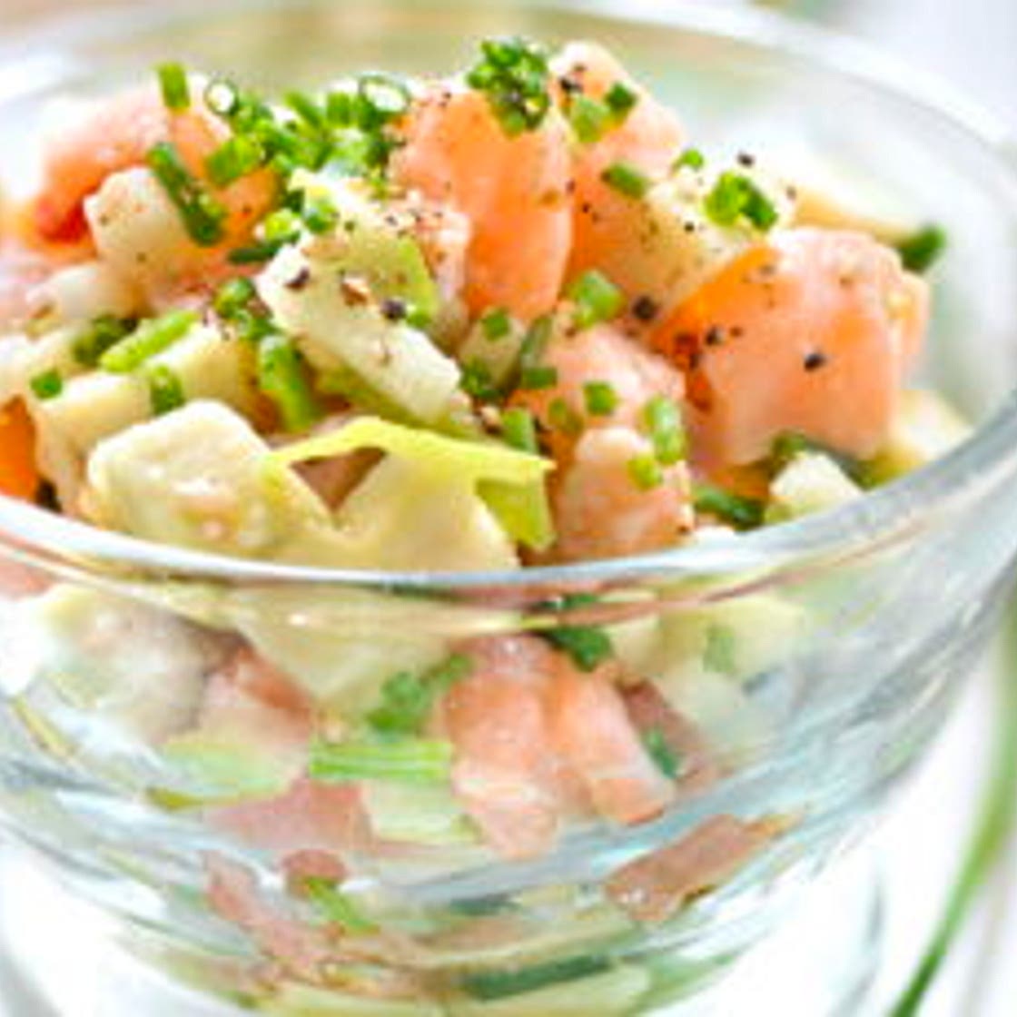 Verrine avocat saumon et pomme granny