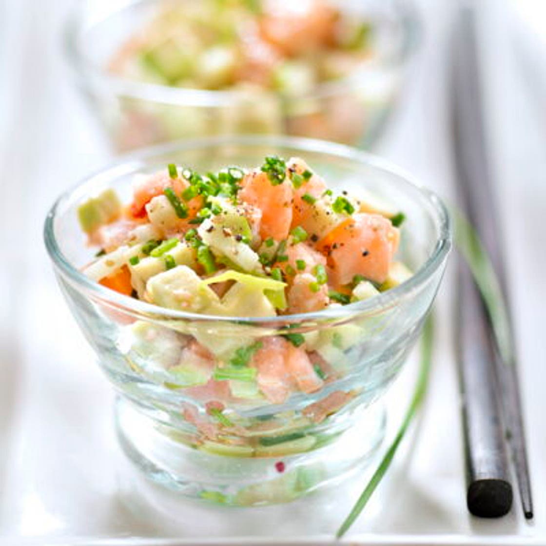 Verrine avocat saumon et pomme granny
