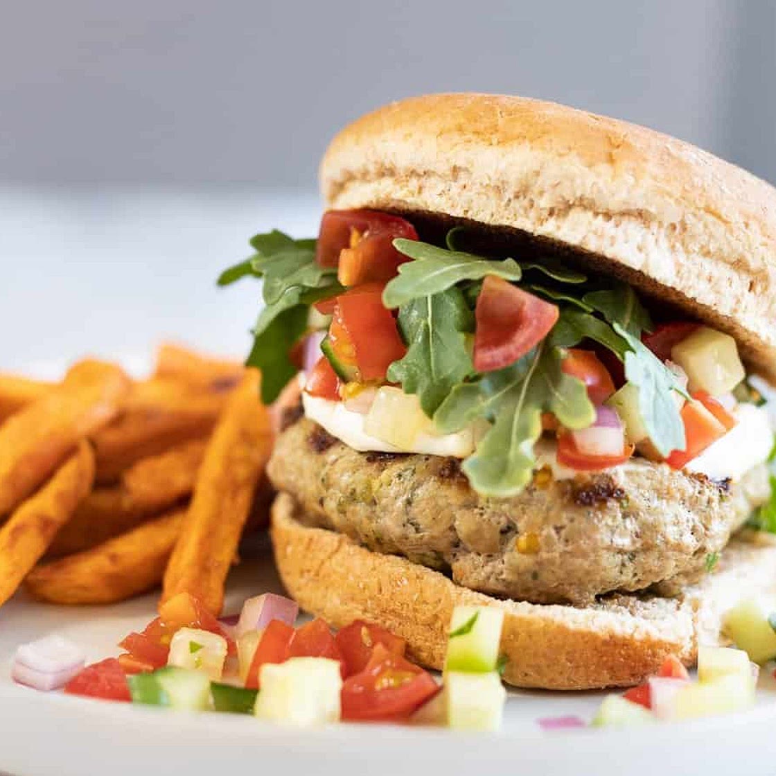Greek Turkey Burgers with Whipped Feta