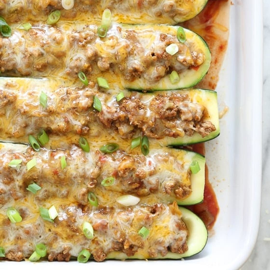 Taco Stuffed Zucchini Boats